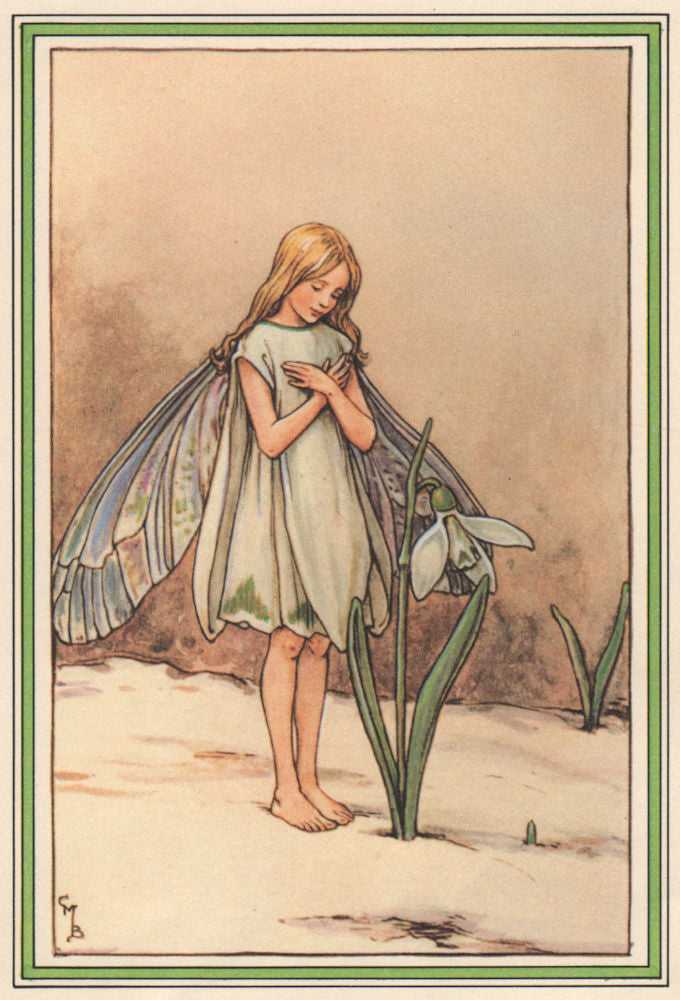 Snowdrop Fairy by Cicely Mary Barker. Winter Flower Fairies 1985 old print